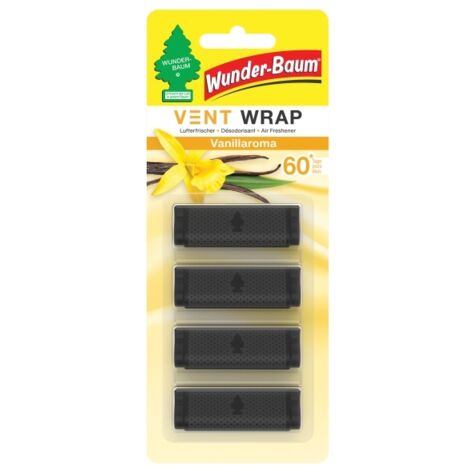 WUNDER-BAUM VENT WRAP PARFUM VANILLE POUR BOUCHONS D'AÉRATION (4 PIÈCES) / WUNDER BAUM