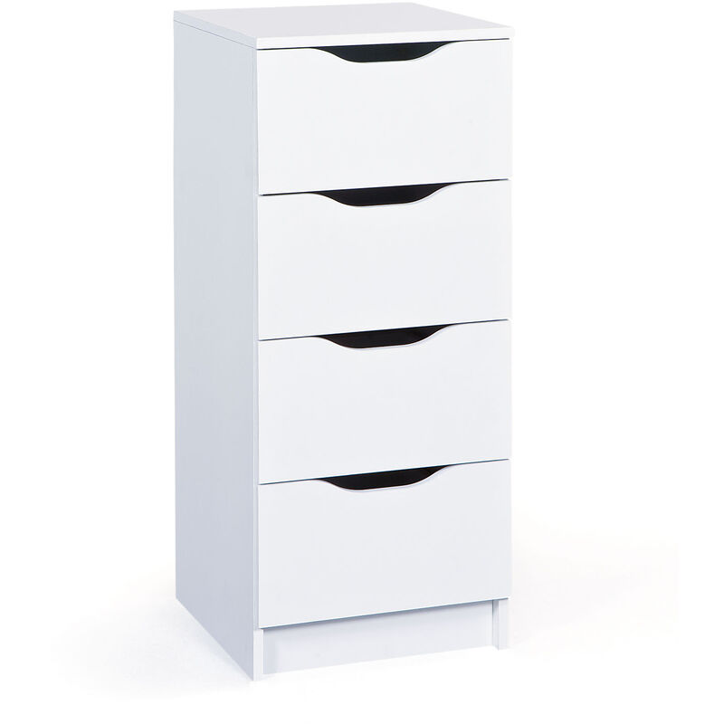 Wung Commode à 4 tiroirs, blanc .