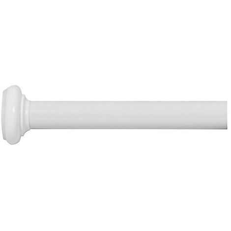 WURKO barra baño v20 105/185 cm recta blanca , Barra de baño recta redonda de 20mmExtensible 105 a 185cmLacada en blancoFácil aplicación, sistema de ventosas, no necesi