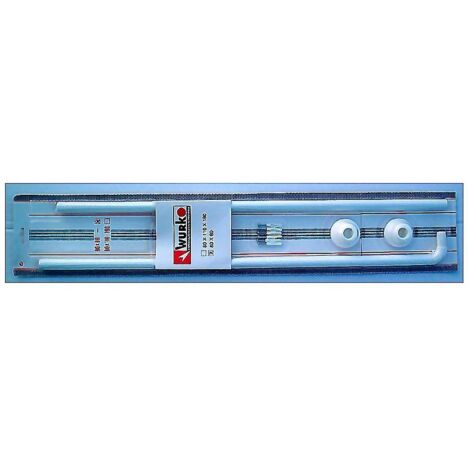 WURKO barra baño v20 80/110/190 cm curva blanca , Barra de baño curva redonda de 20mmBarra fija de 80 y barra extensible 110 a 190cmLacada en blancoInluye tornillos.