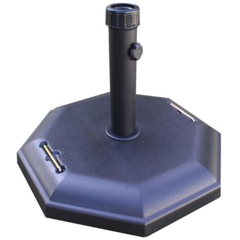 WURKO base parasol 27 kg 48 mm negra , Base parasol 27 kg para sombrillas de hasta 48 mm de tubo negroIncluye adaptador para sombrillas menores de 48 mmColor negroFácil