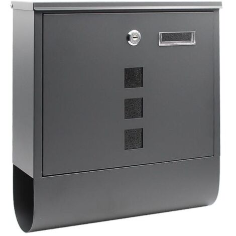 WURKO buzon acero gris moderno pw617 , Buzón para exterior e interior de acero gris Wurko Elegante y funcional buzón de acero en color gris diseñado para integrarse perfectamen