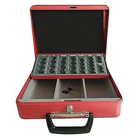 WURKO caja de cajero 30x24 pintada ts1612 , Caja de cajero TS1612Medidas 30x24cmCon asa de transporteCompartimento para monedasMetal esmaltado.