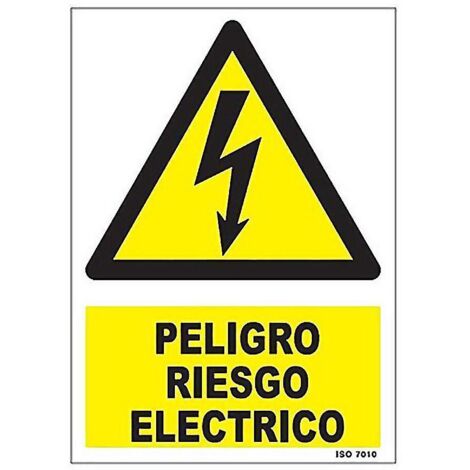 WURKO cartel adhesivo 7,5x5,,5 cm peligro riesgo electrico , Etiqueta adhesiva señalización (PELIGRO RIESGO ELECTRICO)Tamaño: 7,5 x5,5cmAdhesivoColor amarillo,blanco y