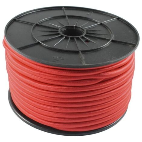 WURKO cordon elastico 8 mm rojo 50mt rollo , Cordón goma elásticaRollo de 50 metros en bobina de PVCTamaño 8mmApto para interior y exteriorResistencia hasta 14 kg d