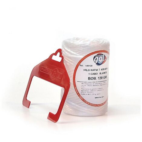 WURKO cuerda rafia 1 cabo n4 120gr rollo , Cuerda de rafia de 1 cabo 1,7mmComposición:multifilamento de polipropileno 100% torcidoNo se deshaceColor BlancoBobina de