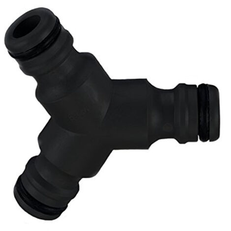 WURKO derivacion triple 1/2 3039 , Conexión triple para mangueras de riego de 1/2Sistema de enganche rápidoColor negro.