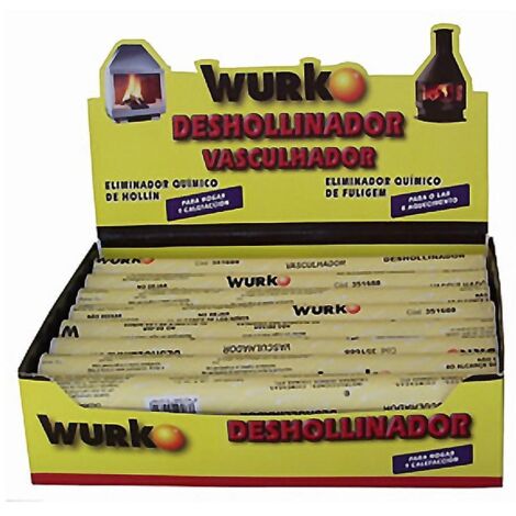 WURKO deshollinador quimico 140gr. , Deshollinador químico. Producto químico para limpiar el hollín, grasas y resinas en los conductos de las estufas y chimeneas. Uso directamente