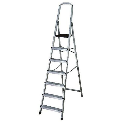 WURKO escalera aluminio 7 peldaños hogar en131 , Escalera doméstica de 3 peldaños Wurko Diseñada para ofrecer estabilidad y seguridad en trabajos de altura Fabricada con pe
