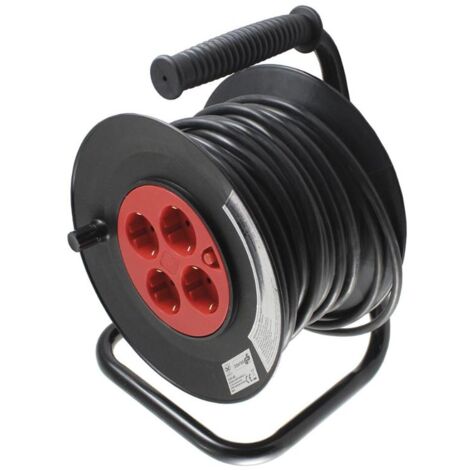 WURKO extensible 25 metros cable 3x1,.5 mm , Extensible 25 metros cable 3x1.5 mm con soporte de metal giratorio.Para uso profesional Potencia con cable desenrollado 3000W