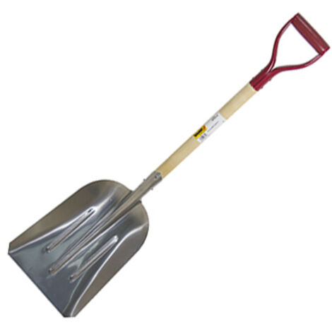 WURKO pala aluminio mango anilla 30x40 cm , Pala Cuadrada de Aluminio con Mango de Madera y Asa de Anilla Reforzada Wurko Herramienta ideal para tareas que requieren la recogid