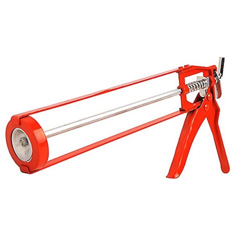 WURKO pistola silicona varilla roja tqk/001 , Pistola de silicona TQK/001 roja de varillaPistola para cartuchos de silicona tipo estándarCon muelle y lengüeta deslizante