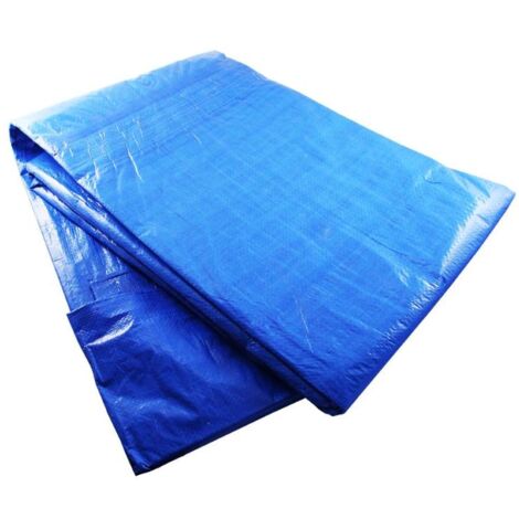 WURKO toldo rafia 3,85x4,90  azul c/ ollaos (4x5 m) , Toldo de rafia impermeable 4x5 metros azul con ollaos ideal para proteger de la lluvia.y del sol-Rafia de polietileno impermea