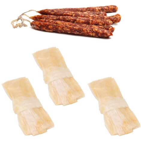 Wursthüllen [10 Stück] Essbare Naturdärme vom Schaf für hausgemachte Würste, Schinken und Salami