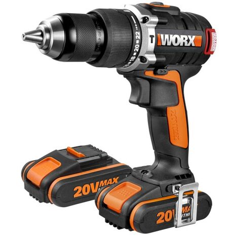 WX373.3 - Perceuse à Percussion WORX - 2 Batteries + Chargeur INCLUS