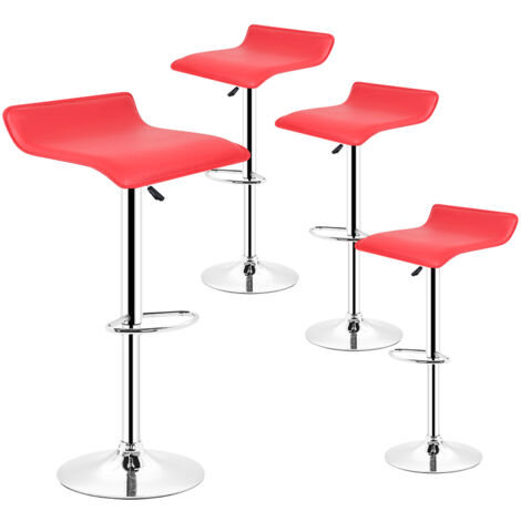 WYCTIN® 4 taburetes de bar - altura ajustable - Contemporáneo, rojo