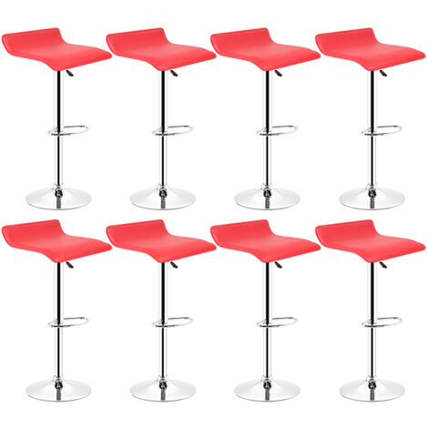 WYCTIN® 8 taburetes de bar - altura ajustable - Contemporáneo, rojo
