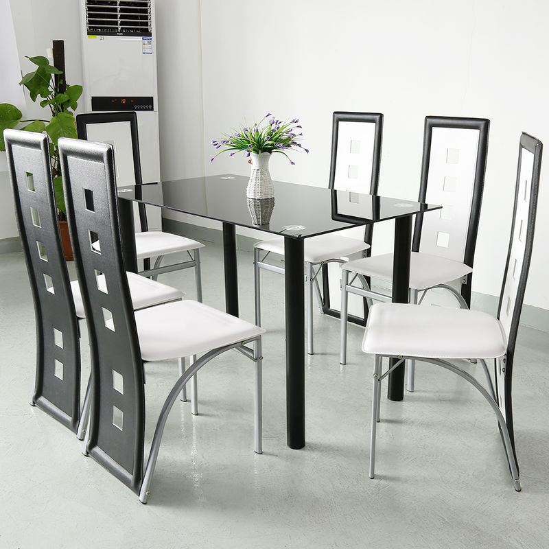 

® Conjunto de 6 sillas de comedor - blanco y negro - estilo contemporáneo - Wyctin