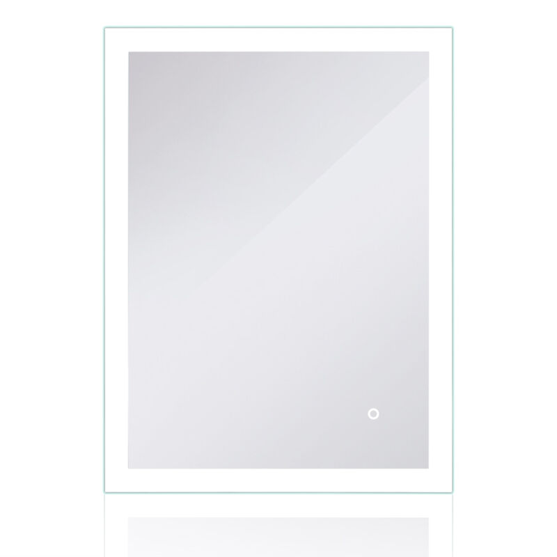 

® Espejo de baño rectangular, blanco frío, antivaho, con interruptor táctil, 80 * 60cm - Wyctin