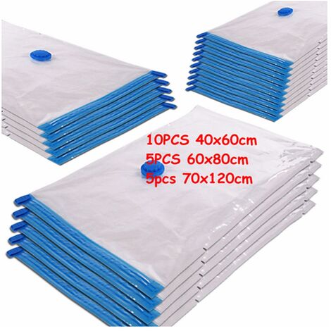 WYCTIN® Lot de 20 Housses de Rangement sous Vide à Vêtements 3 Tailles