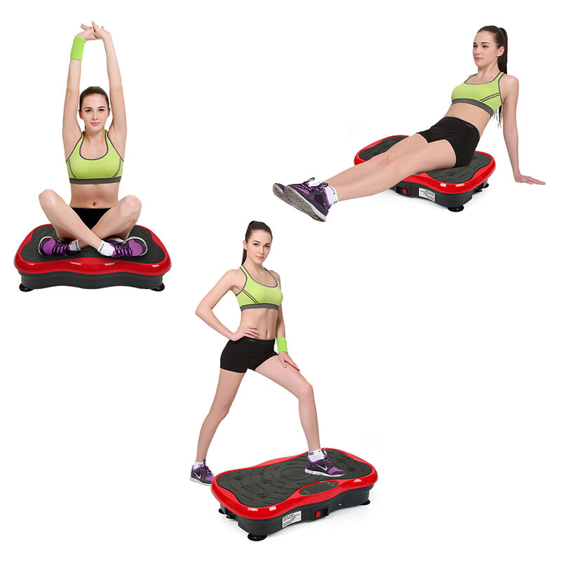 

® Plataforma de fitness vibrante oscilante BLACK RED con pantalla LCD de audio Bluetooth de 200W - Wyctin