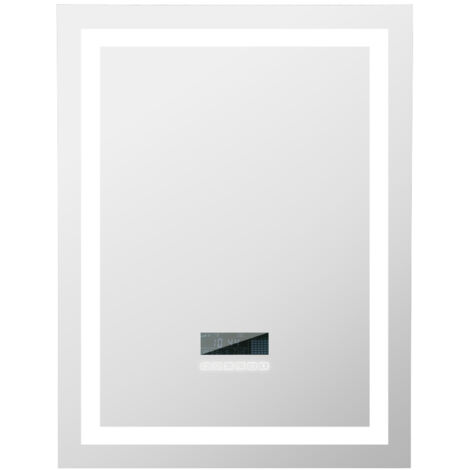 WYCTIN® Specchio bagno dimmerabile LED | con Bluetooth anti-appannamento | 80 * 60 cm