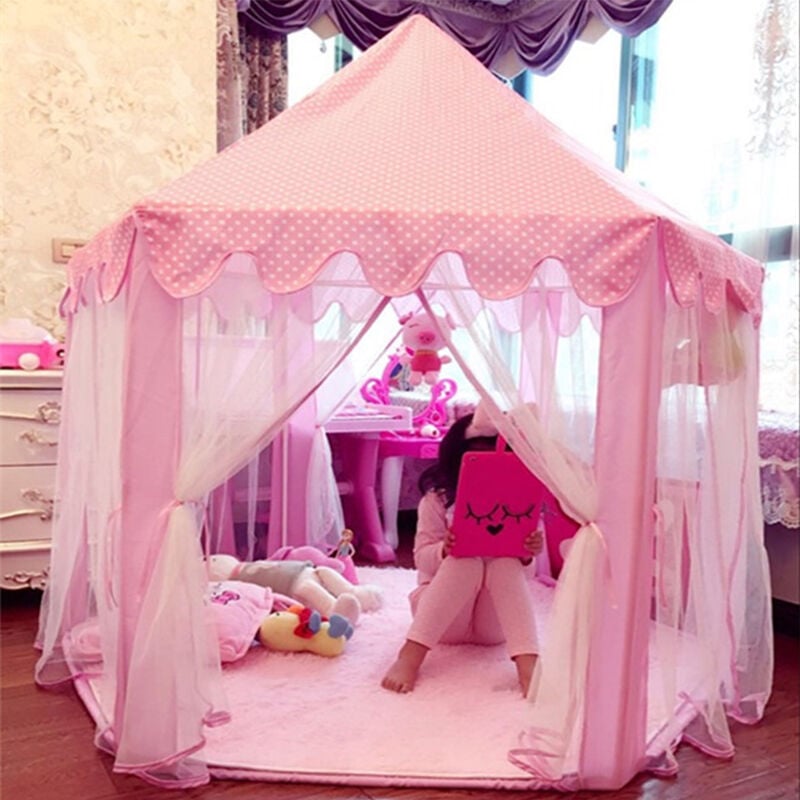 Image of Wyctin - Tenda da gioco pieghevole per bambini Princess Tent con luce led