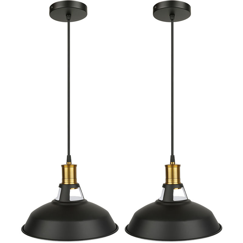 

® Un conjunto de 2 lámparas de estilo industrial retro de 27 * 19 cm, candelabros de cocina de pasillo de sala de estar - Wyctin