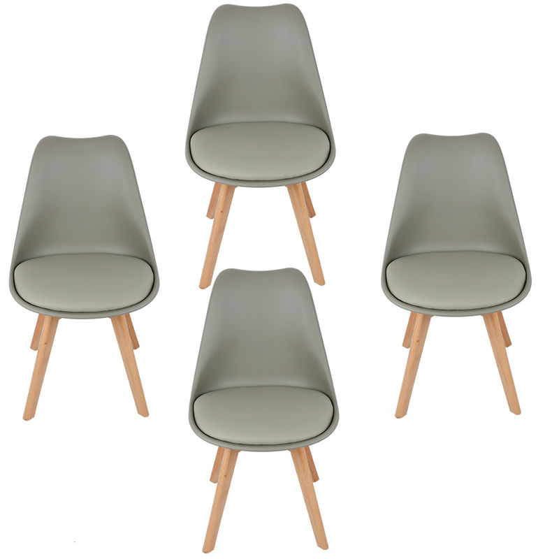 

® Un juego de 4 | gris claro | silla de ocio simple - Wyctin