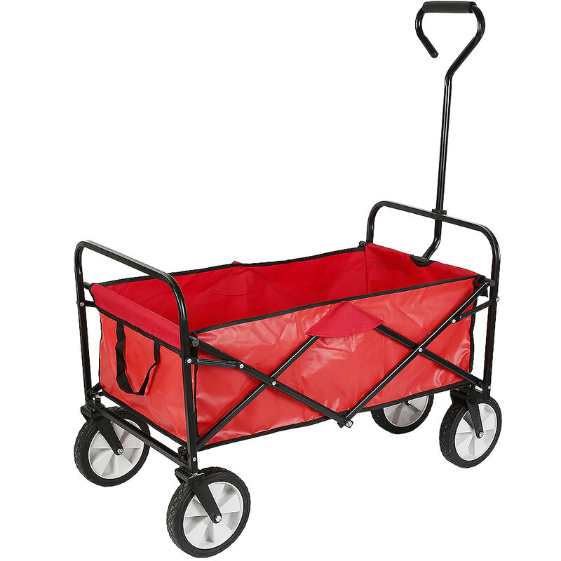 

®Carro de mano de transporte Carro de jardín Bolsa más fresca Remolque de mano plegable campo a través fresco - Rojo - Wyctin