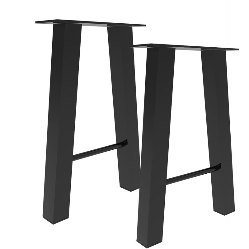 Image of Stile industriale gambe del tavolo in metallo 2 pezzi set dimensioni 40 28cm Home soggiorno sala da pranzo (nero) - Wyctin