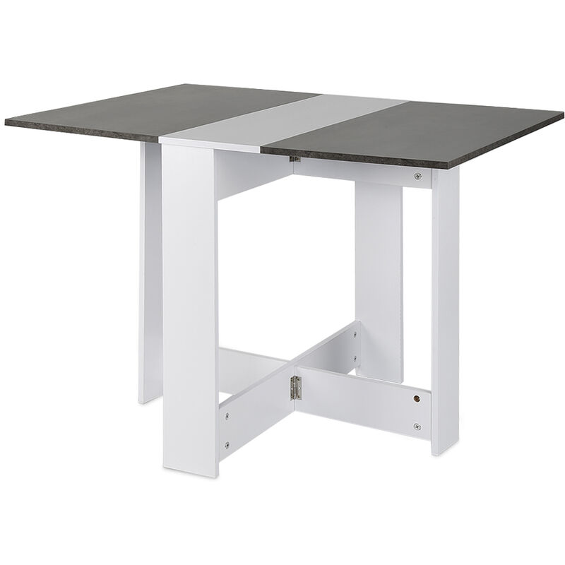 Wyctin - Hofuton Table Pliante, L102.5cm, Décor béton et blanc