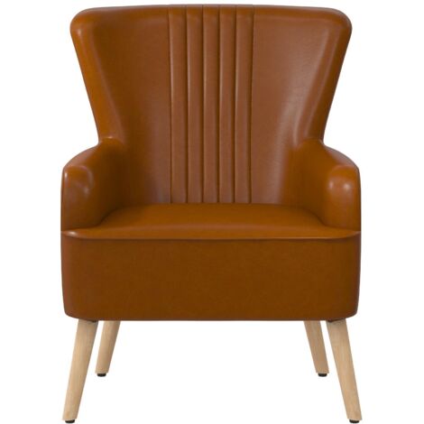 Wynn-Fauteuil d’appoint rembourré en similicuir camel