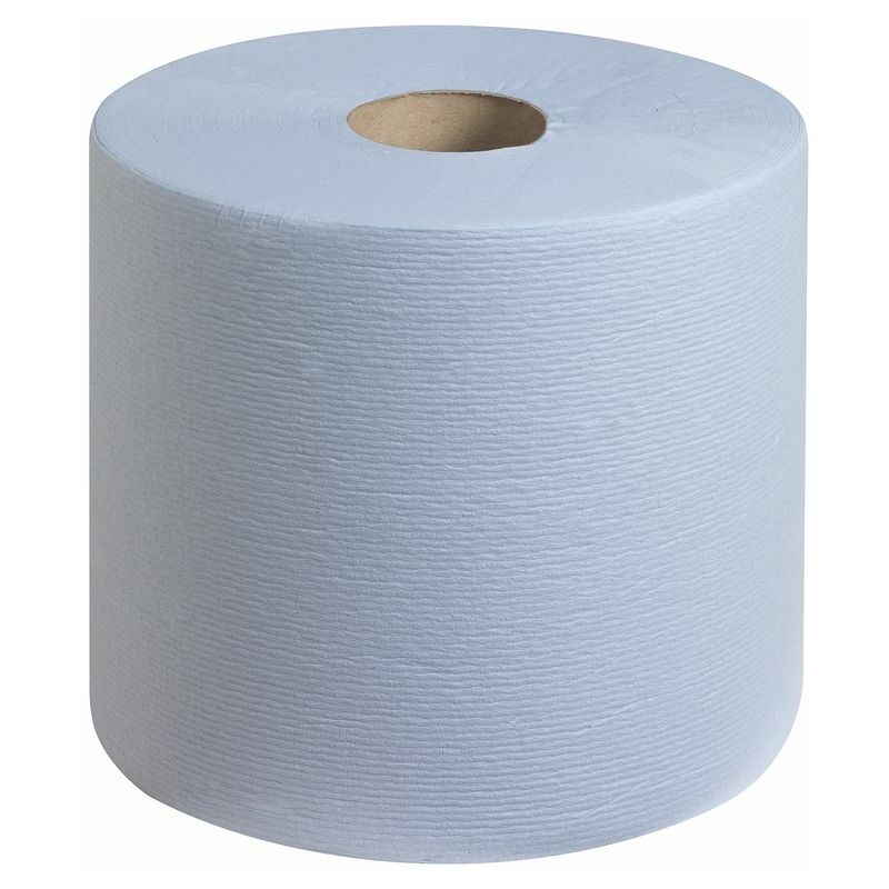 Wypall - L10 Food & Hygiene Wiping Paper 7255 - 1 Ply Centrefeed Blue Roll - 6 Cen - Blue