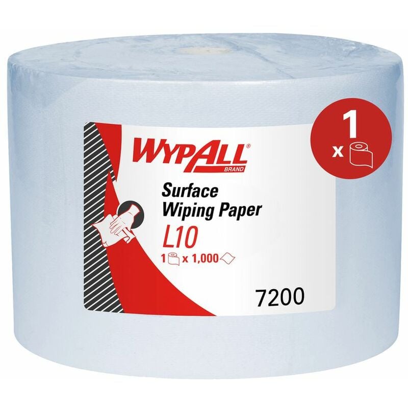 L10 Surface Wiping Paper 7200 - Jumbo Roll - 1 Blue Roll x 1,000 Paper Wi - Blue - Wypall