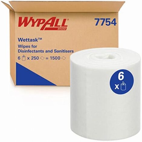 Wypall® Wettask Disinfectant Wipes. White250 rotoli