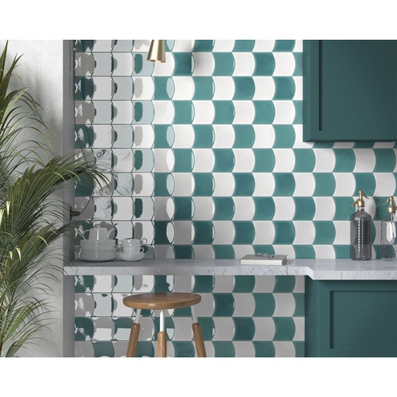 Equipe - Faïence - wave - wave teal grassy - 12X12WA