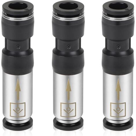 x 10mm Pneumatic Non-Return Valves, Compressed Air Connector, Pneumatic Valve, One-Way Stainless Steel Fittings for Quick Connection of Air Lines