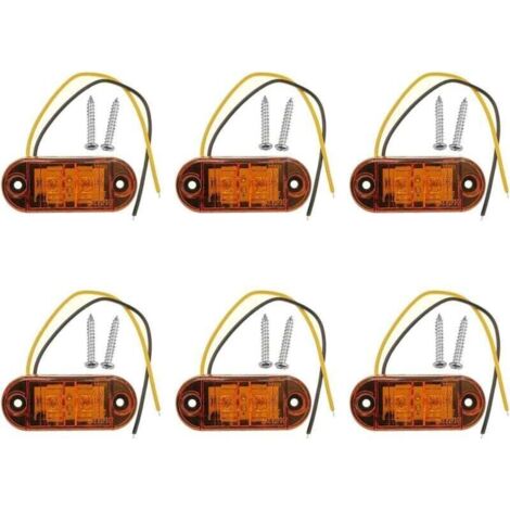 x 12V 24V Orange LED Seitenmarkierungsleuchten, Frontpositionsleuchten, Seitenmarkierungsleuchten, LED-Seitenmarkierungsleuchten für Auto, Anhänger, Wohnmobil, Wohnwagen, Motorrad, Motor usw.