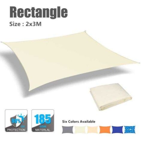 x 3 m wasserdichter Sonnenschutz, Sonnensegel, Markise, Camping-Schattentuch, groß, für Überdachung im Freien, Gartenterrasse – Beige
