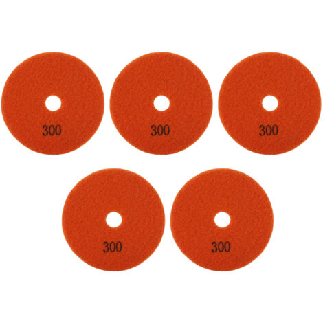 x 4-Zoll-Nasspolier-Diamantscheiben für Marmor, Granit, Keramik - 5er-Pack - Körnung 300