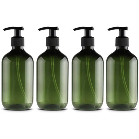 x 500 ml Kunststoff-Pumpflaschen – Nachfüllbar für Flüssigseife, Shampoo oder Spülung – Ideal für Bad oder Küche