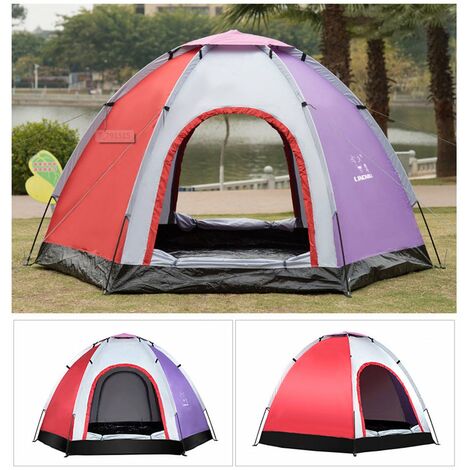 x 8 pieds 3-4 personnes Tente de camping Tentes de randonnée Hexagone Dôme étanche Tente de sports de plein air Camping Abris solaires Fournit une mouche anti-pluie supérieure, une conception de venti