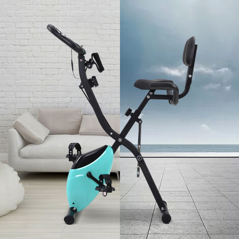 X-Bike, bici da fitness pieghevole magnetica, cyclette per allenamento cardio indoor ciclismo con computer di allenamento e fasce di estensione MINKUROW