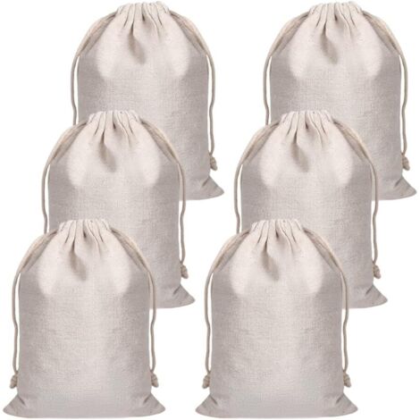 x borsa in tessuto 40 x 30 cm, borsa in tessuto con coulisse, borsa in cotone, borsa regalo, borsa in iuta, borsa per il pane in lino, borsa per gioielli, borsa riutilizzabile per frutta e verdura