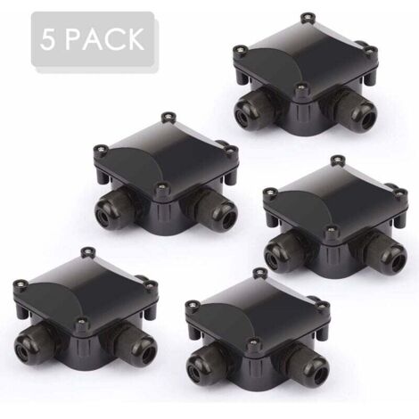 x Caja de conexiones a prueba de agua IP68 - Caja de conexiones a prueba de agua para exteriores Conector de cable Cable de tierra - 3 pines - Caja de conexiones para jardín al aire libre