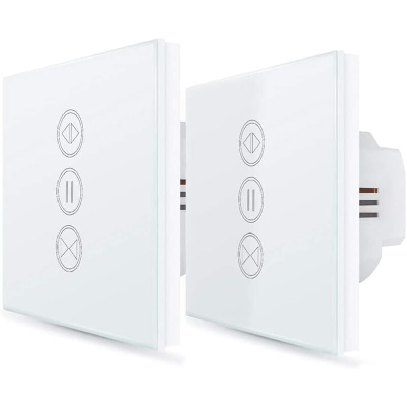 Kcvv - 2x Interrupteur Volet Roulant Connecté, Ouverture Réglable, Commutateur Rideau Stores WiFi, Compatible avec Alexa Google Home pour Commande