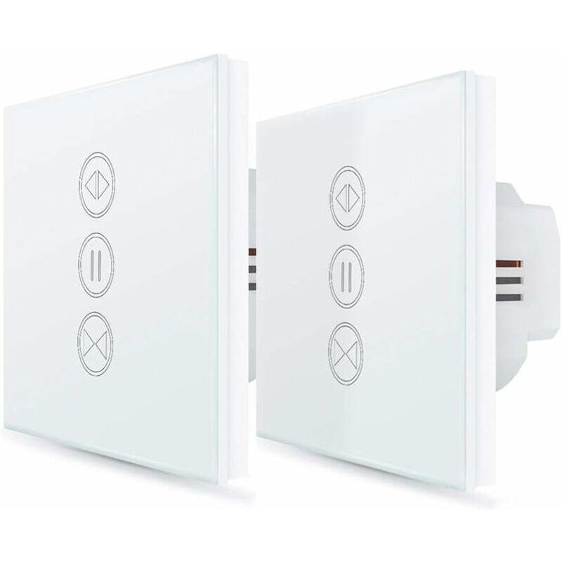 2x Interrupteur Volet Roulant Connecté, Ouverture Réglable, Commutateur Rideau Stores WiFi, Compatible avec Alexa Google Home pour Commande Vocale,