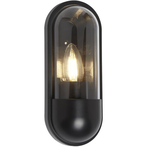 x Lampada da parete per esterni Capsule - Policarbonato nero e trasparente