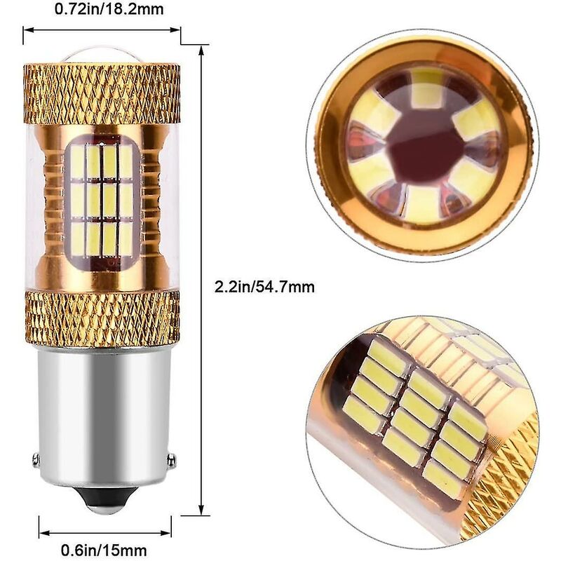 X Lampadine Led P21w Ba15s 1156 Canbus Led 54-smd